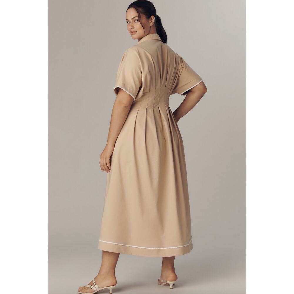 EUC Anthropologie Exquise The Tobie Button-Front Pleated Shirt Dress Plus Size - Picture 7 of 11
